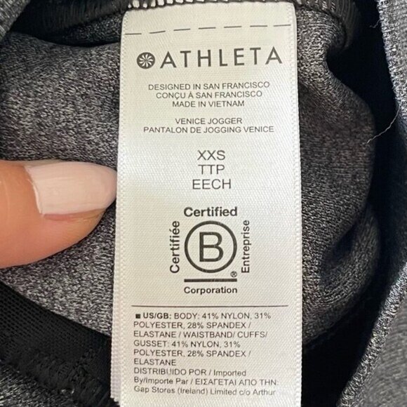 Athleta Venice Jogger Pant Womens XXS Heather Gray High Rise Zipper pockets - Picture 4 of 15